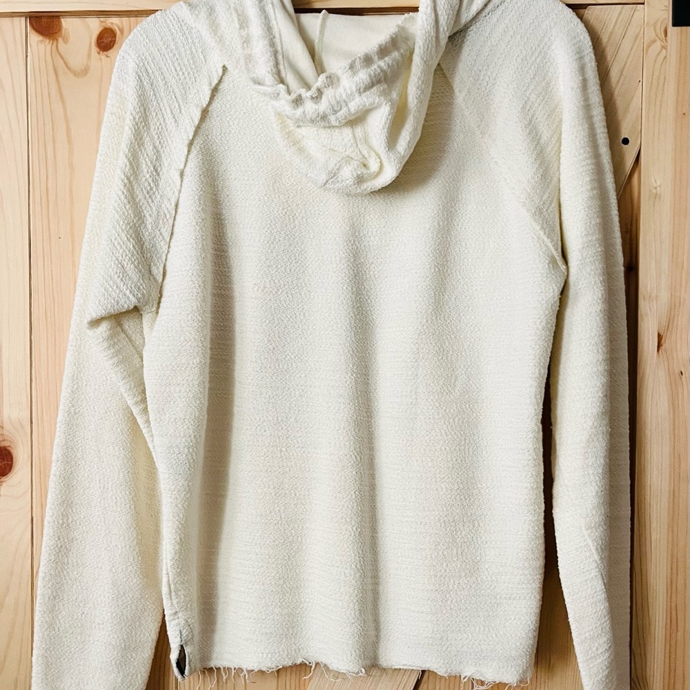 Boho Style Natural Thread Edge PNW Oregon Hoodie Pullover - Picture 2 of 4